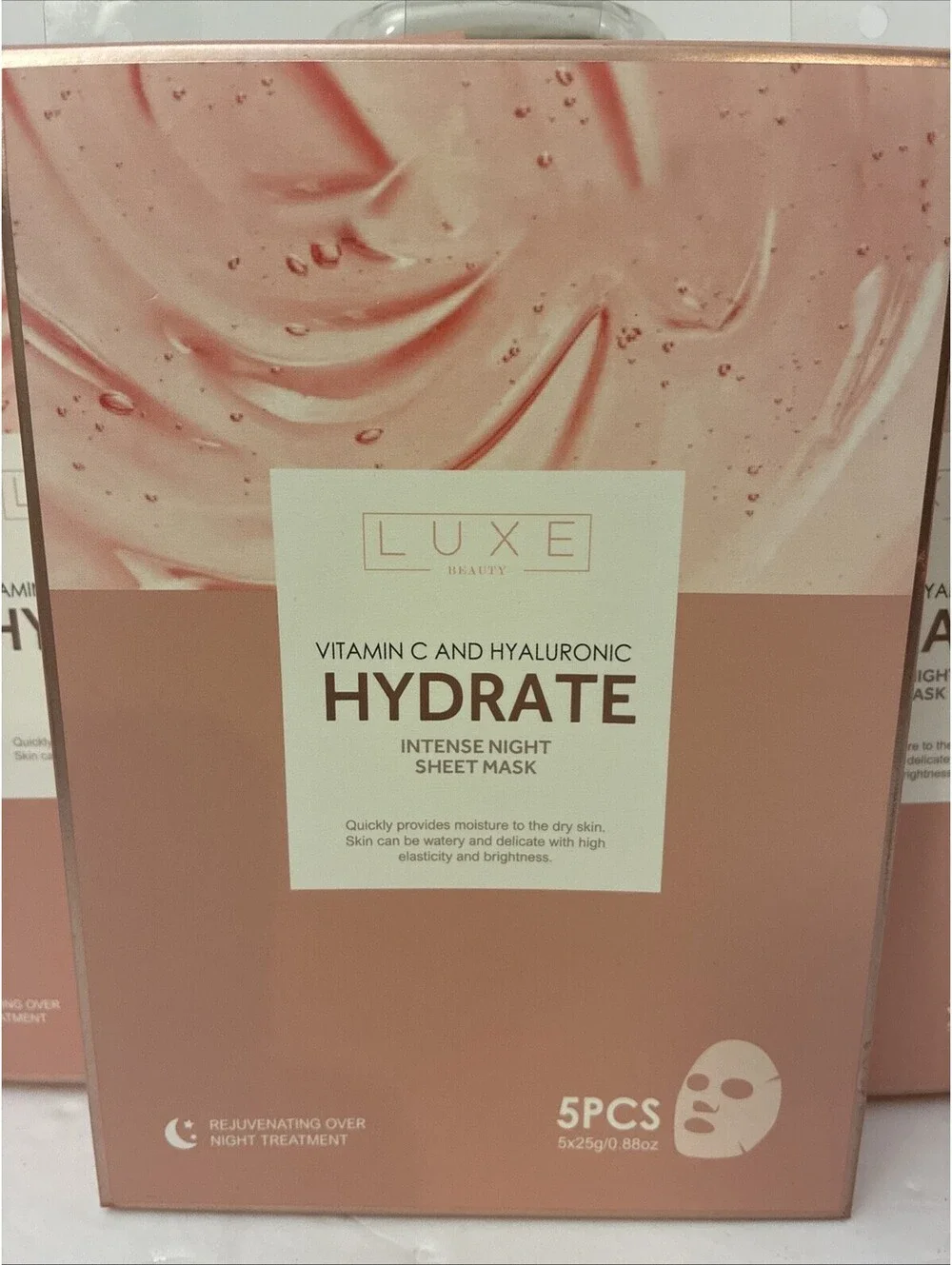 Luxe Vitamin C And Hyaluronic Hydrate Intense Night Sleep Mask 5masks/box 3boxes